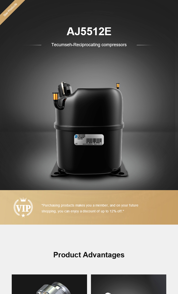 Tecumseh Compressor AJ5512E, technical parameters pdf, structure diagram