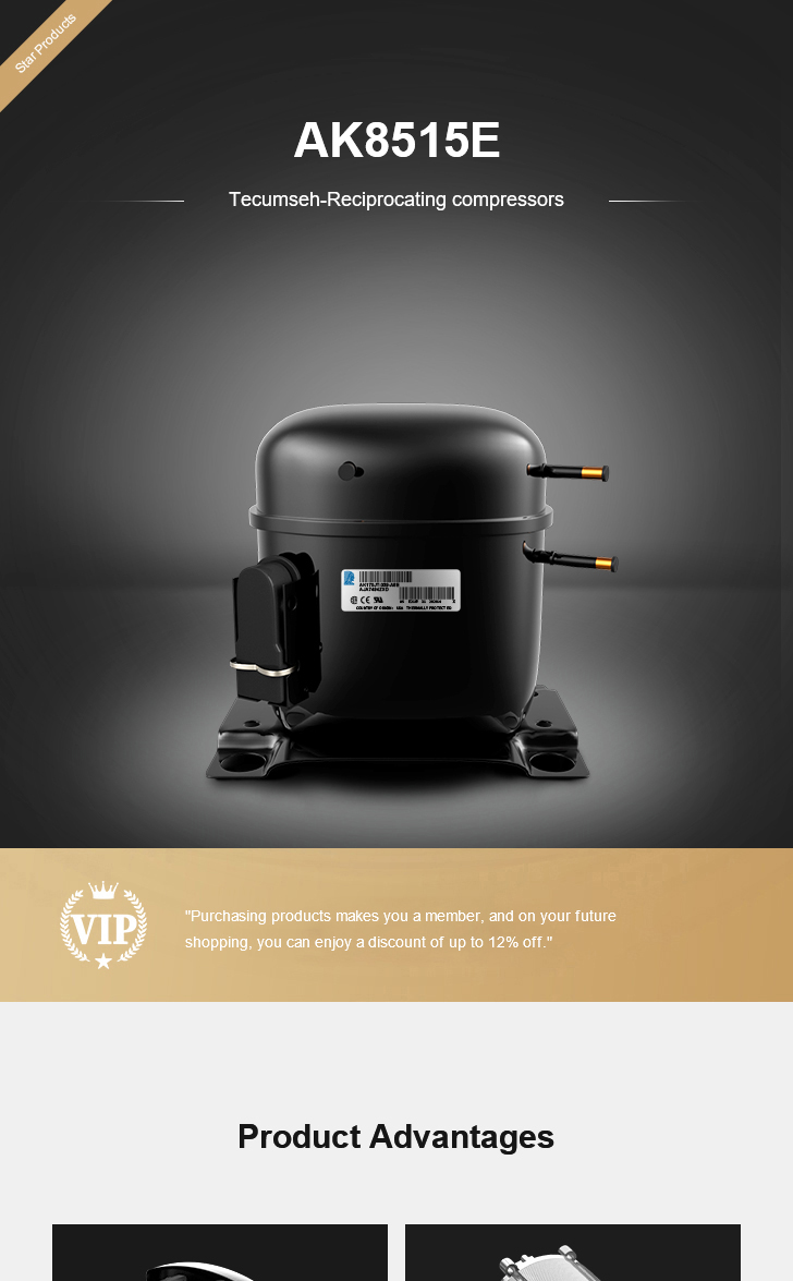 Tecumseh Compressor AK8515E, technical parameters pdf, structure diagram