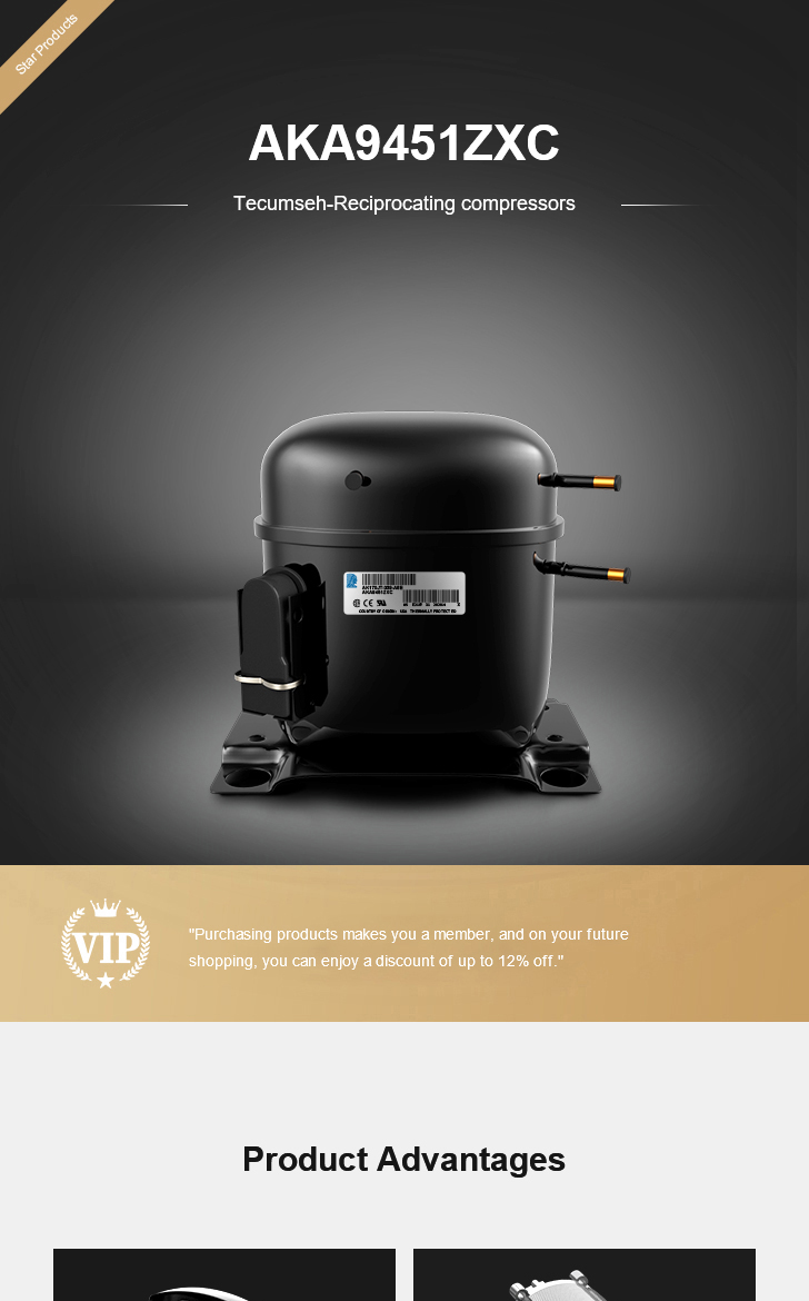 Tecumseh Compressor AKA9451ZXC, technical parameters pdf, structure diagram