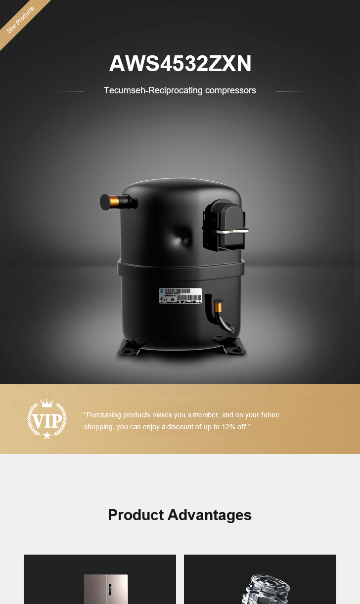 Tecumseh Compressor AWS4532ZXN, technical parameters pdf, structure diagram