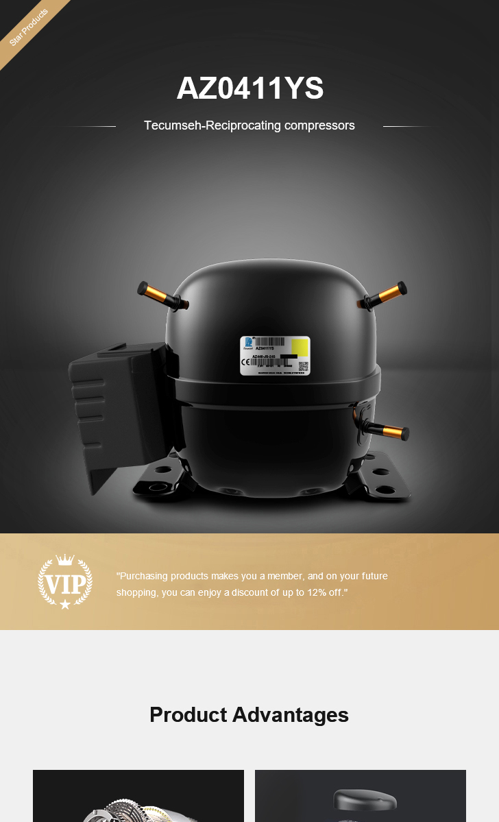 Tecumseh Compressor AZ0411YS, technical parameters pdf, structure diagram