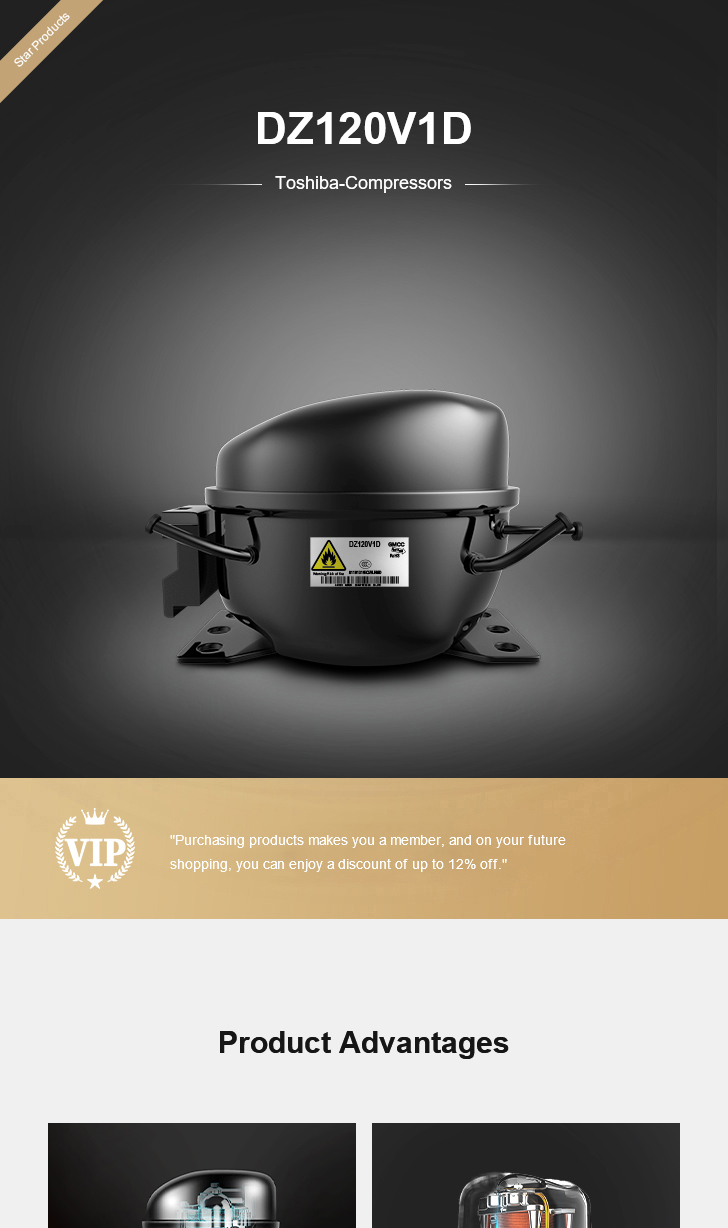 Toshiba Compressor DZ120V1D, technical parameters pdf, structure diagram