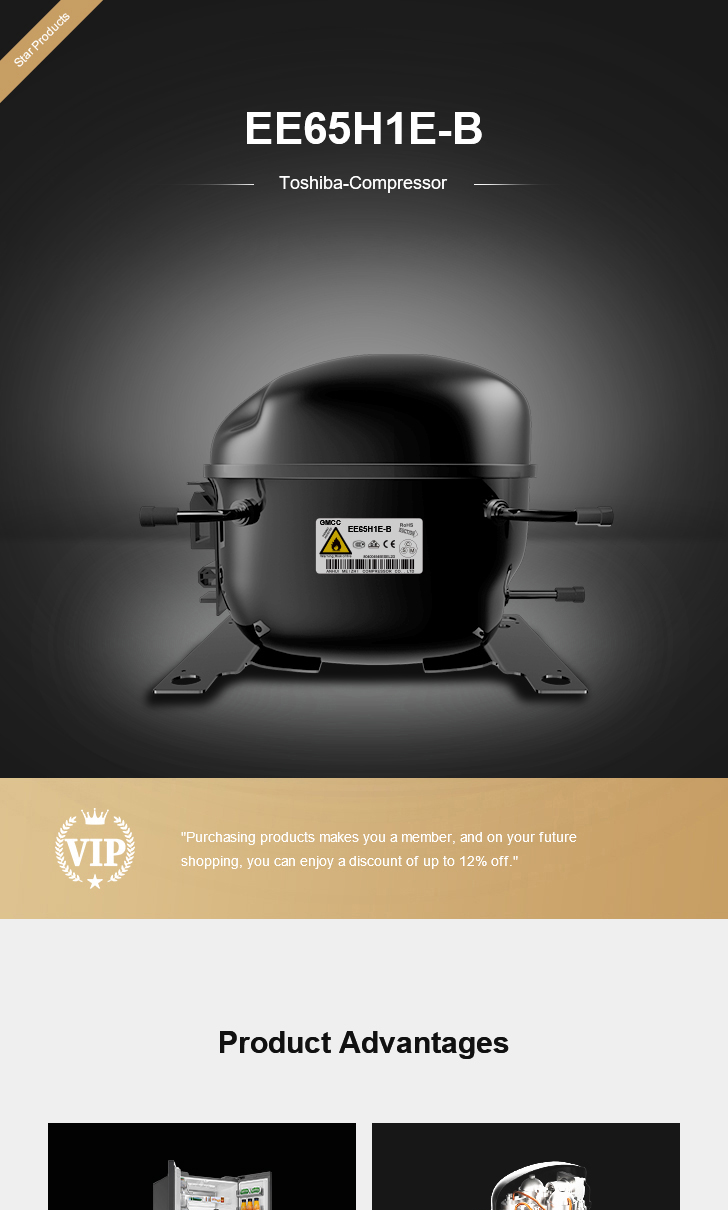 Toshiba Compressor EE65H1E-B, technical parameters pdf, structure diagram
