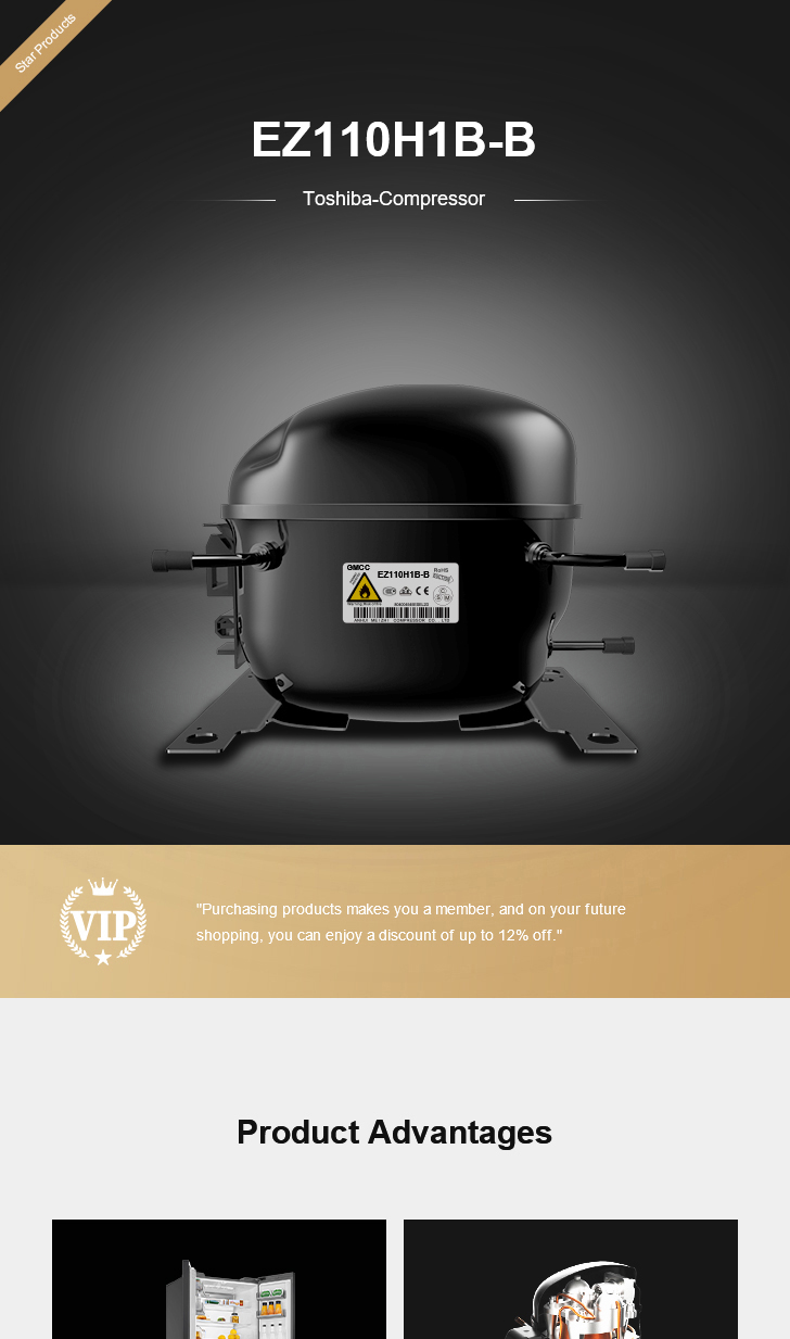Toshiba Compressor EZ110H1B-B, technical parameters pdf, structure diagram