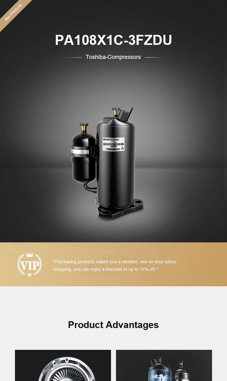 Toshiba Compressor PA108X1C-3FZDU, technical parameters pdf, structure diagram