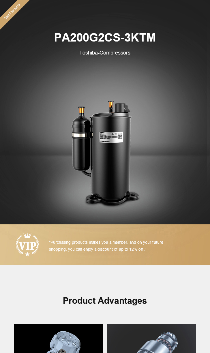 Toshiba Compressor PA200G2CS-3KTM, technical parameters pdf, structure diagram