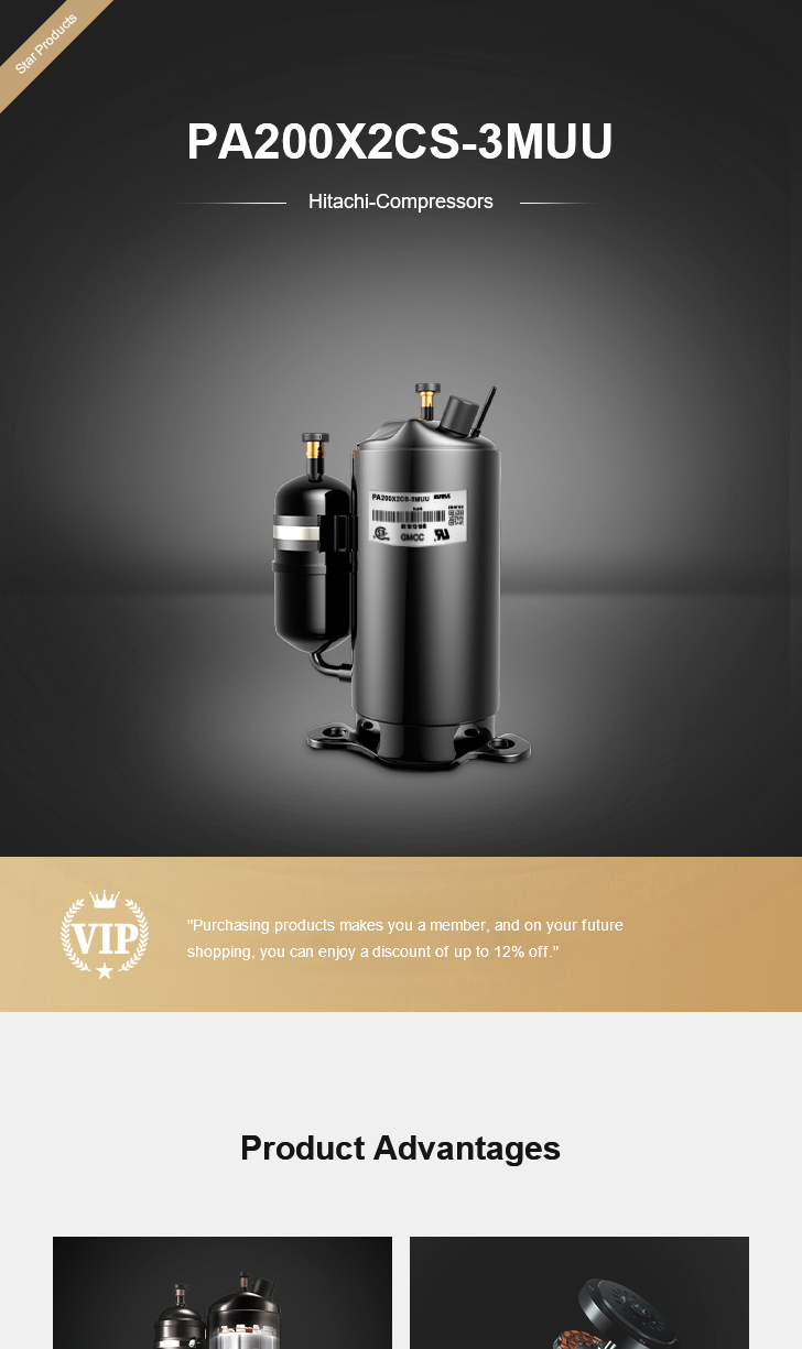 Toshiba Compressor PA200X2CS-3MUU, technical parameters pdf, structure diagram