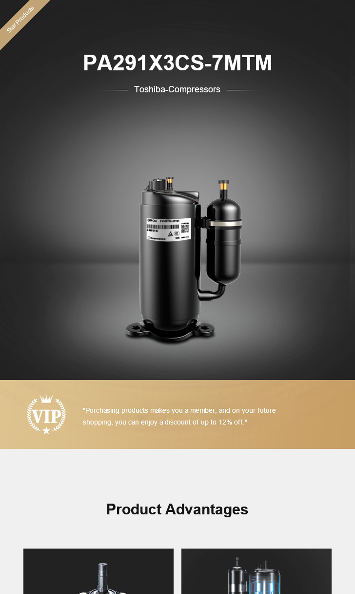 Toshiba Compressor PA291X3CS-7MTM, technical parameters pdf, structure diagram