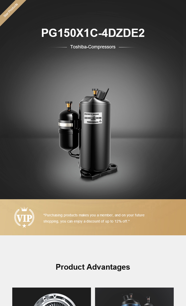 Toshiba Compressor PG150X1C-4DZDE2, technical parameters pdf, structure diagram