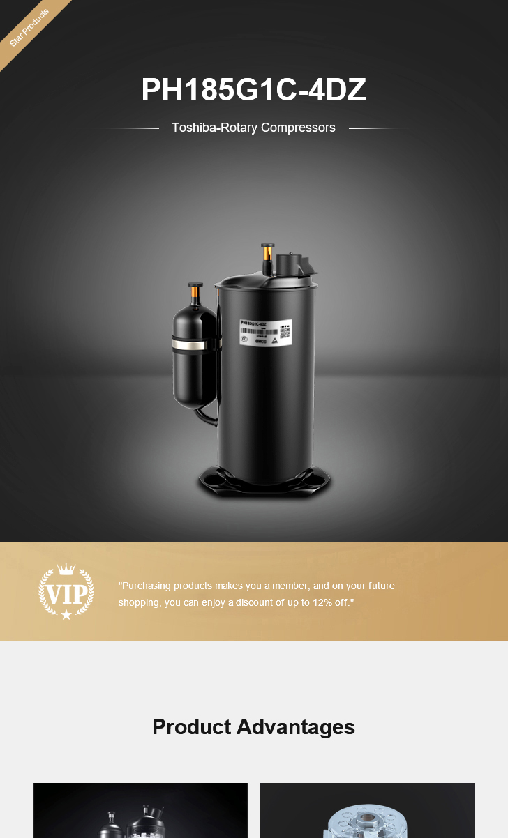 Toshiba Compressor PH185G1C-4DZ, technical parameters pdf, structure diagram