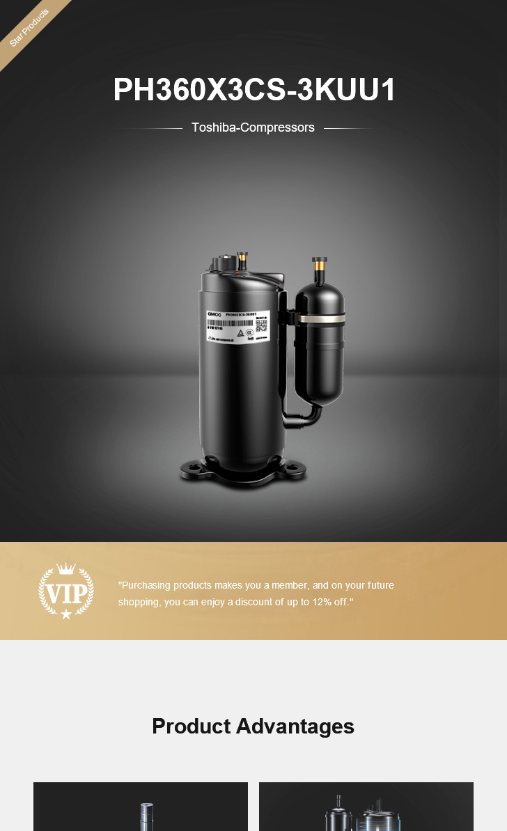 Toshiba Compressor PH360X3CS-3KUU1, technical parameters pdf, structure diagram