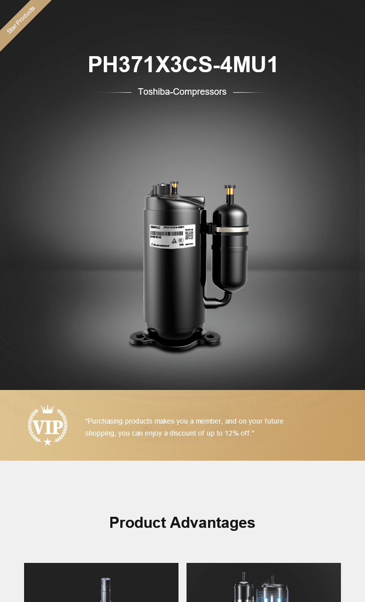 Toshiba Compressor PH371X3CS-4MU1, technical parameters pdf, structure diagram