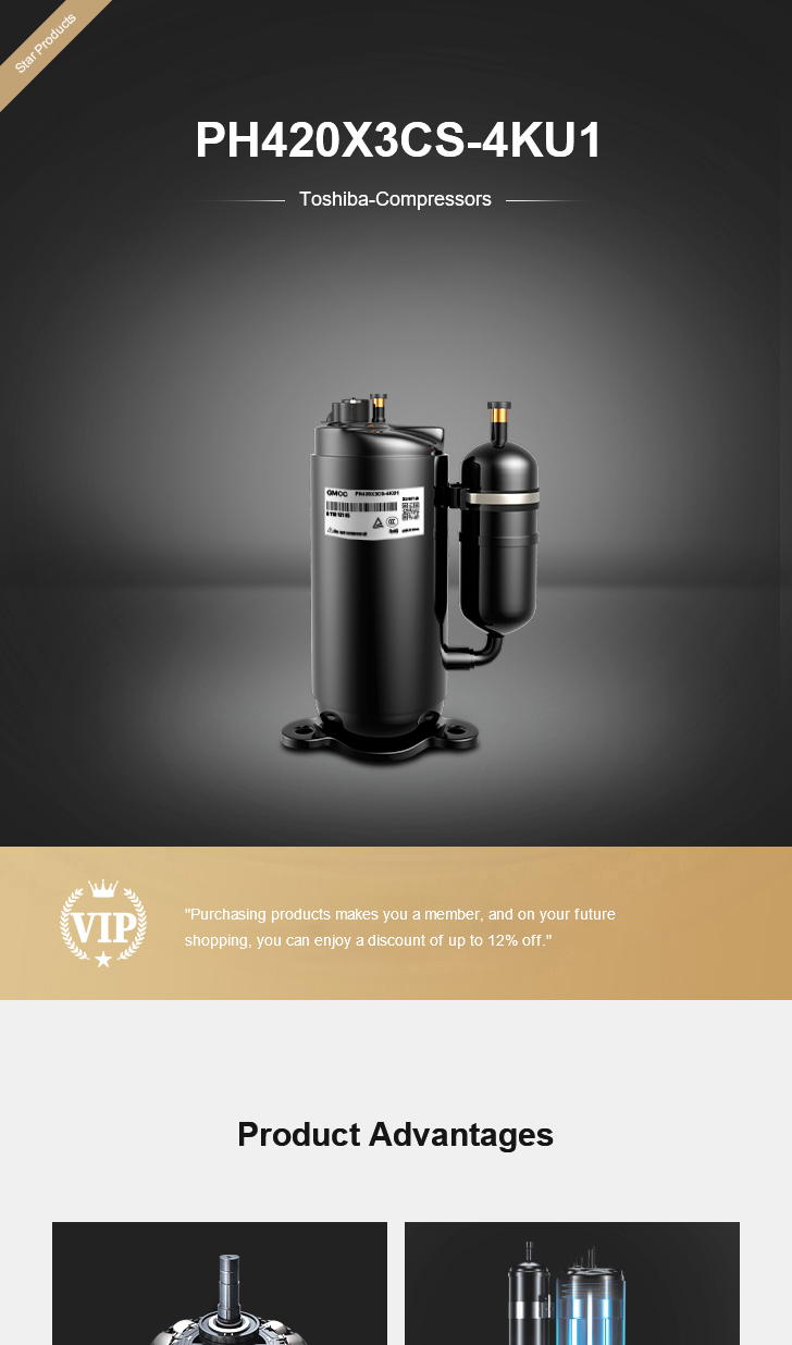 Toshiba Compressor PH420X3CS-4KU1, technical parameters pdf, structure diagram