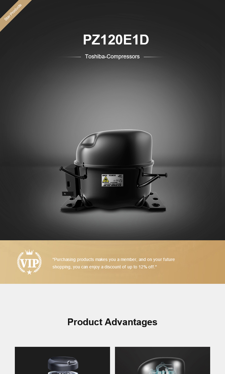 Toshiba Compressor PZ120E1D, technical parameters pdf, structure diagram