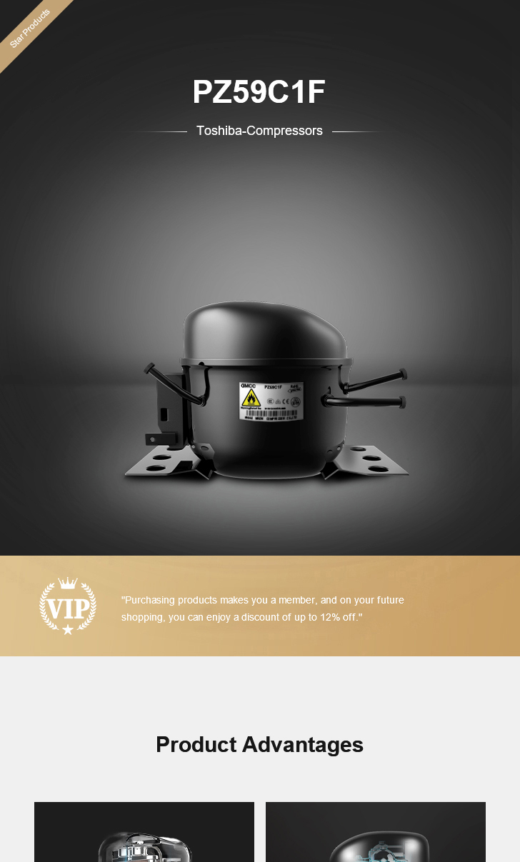 Toshiba Compressor PZ59C1F, technical parameters pdf, structure diagram