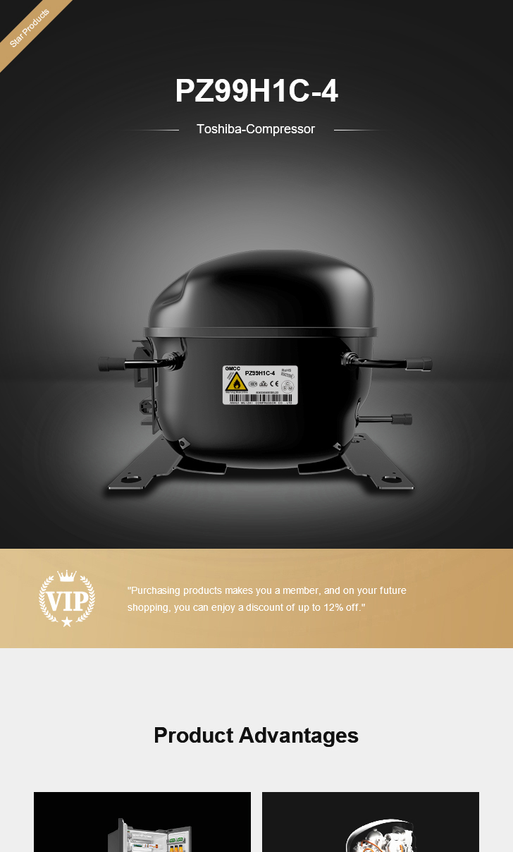 Toshiba Compressor PZ99H1C-4, technical parameters pdf, structure diagram