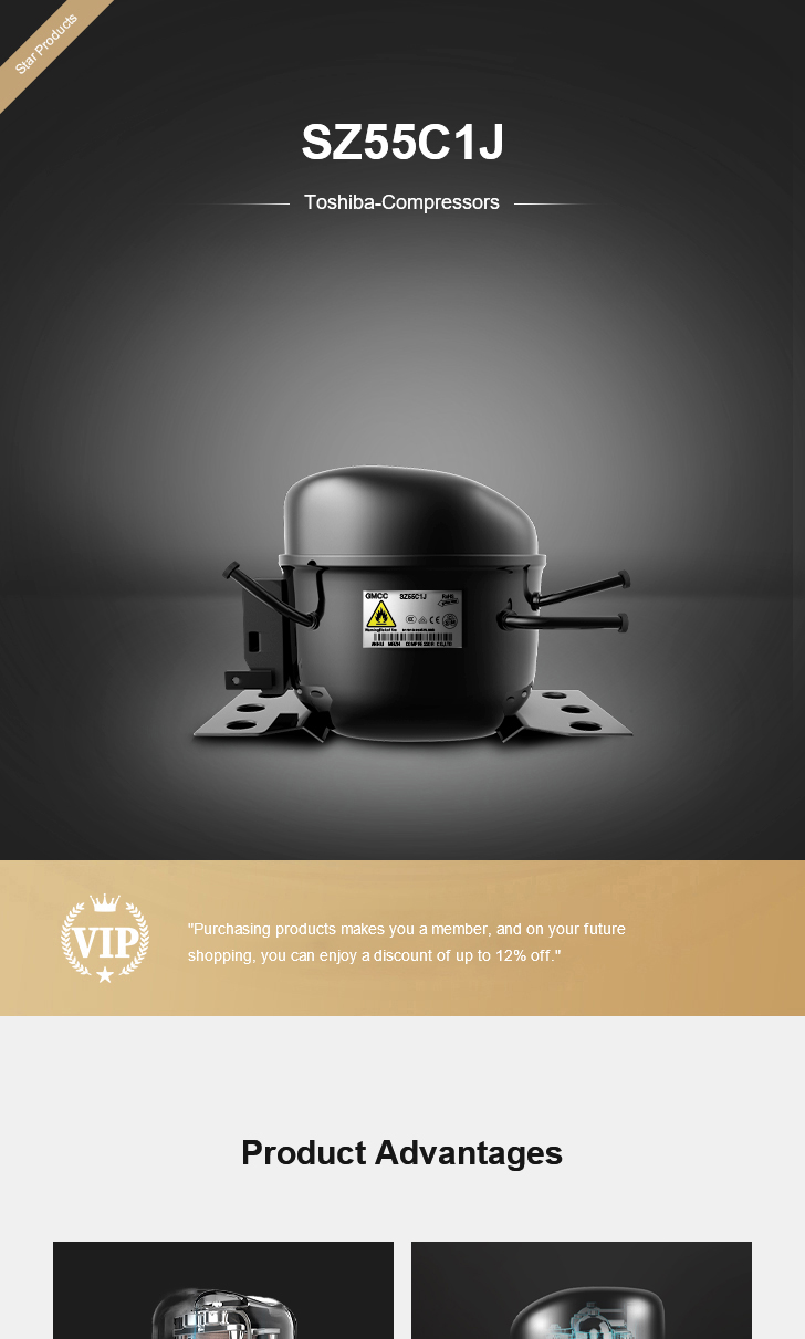 Toshiba Compressor SZ55C1J, technical parameters pdf, structure diagram
