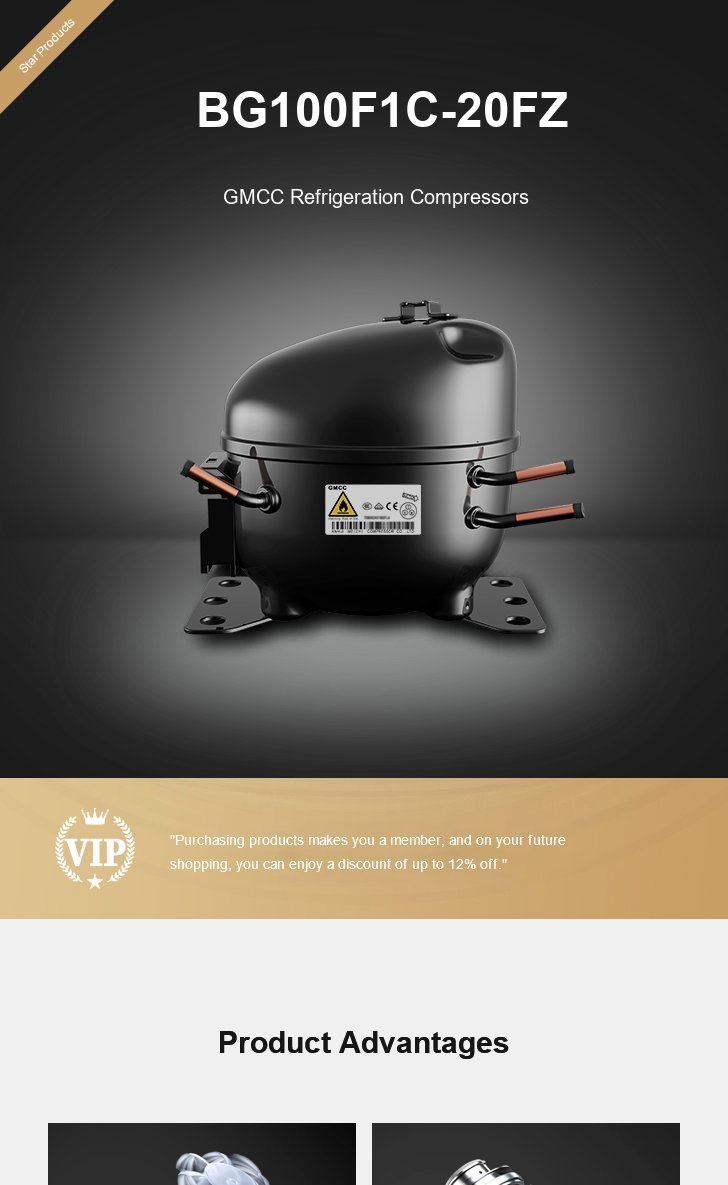 GMCC Compressor BG100F1C-20FZ, technical parameters pdf, structure diagram