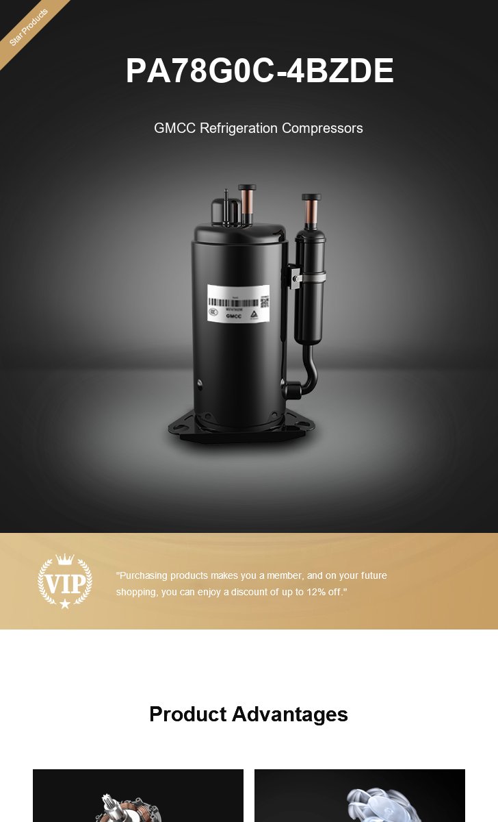 GMCC Compressor PA78G0C-4BZDE, technical parameters pdf, structure diagram