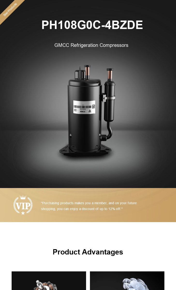 GMCC Compressor PH108G0C-4BZDE, technical parameters pdf, structure diagram