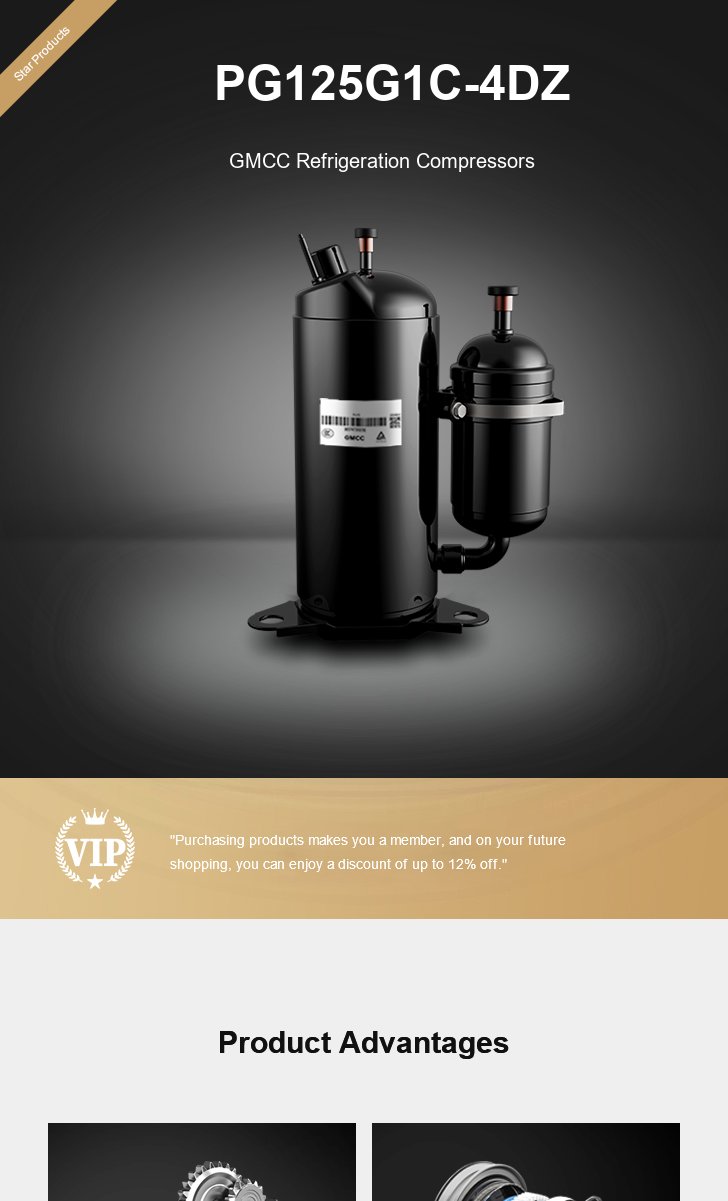 GMCC Compressor PG125G1C-4DZ, technical parameters pdf, structure diagram