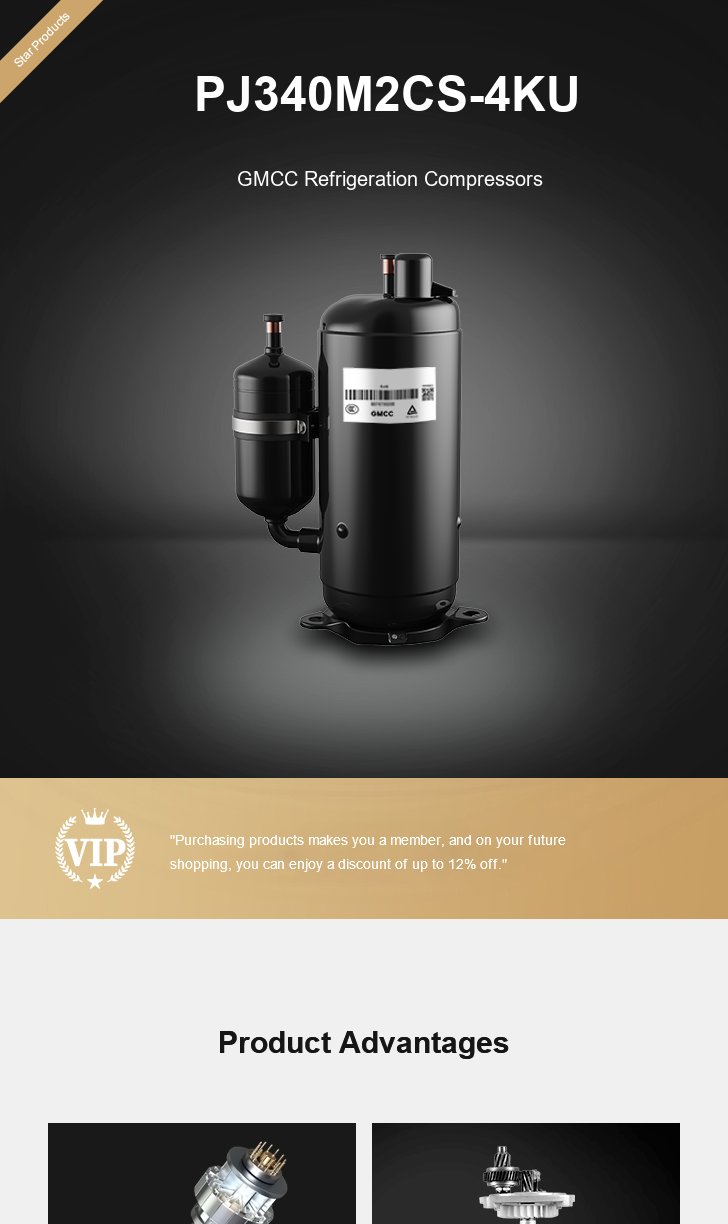 GMCC Compressor PJ340M2CS-4KU, technical parameters pdf, structure diagram