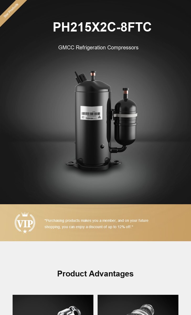 GMCC Compressor PH215X2C-8FTC, technical parameters pdf, structure diagram