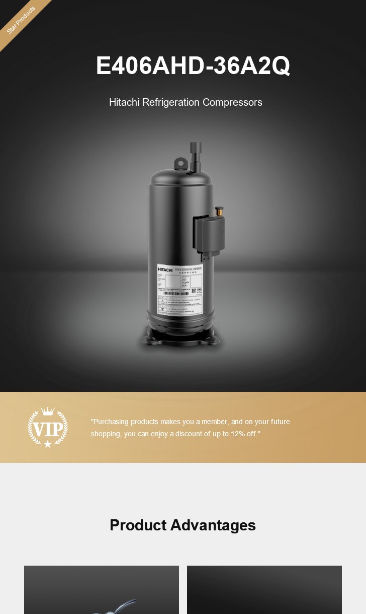 Hitachi Compressor E406AHD-36A2Q, technical parameters pdf, structure diagram