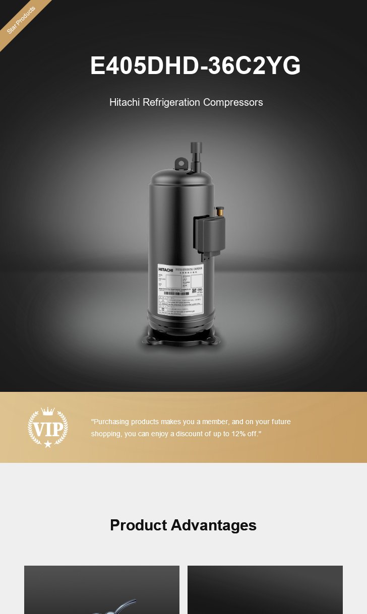 Hitachi Compressor E405DHD-36C2YG, technical parameters pdf, structure diagram