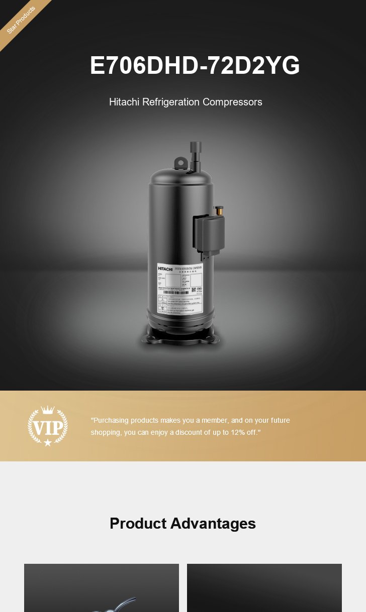 Hitachi Compressor E706DHD-72D2YG, technical parameters pdf, structure diagram