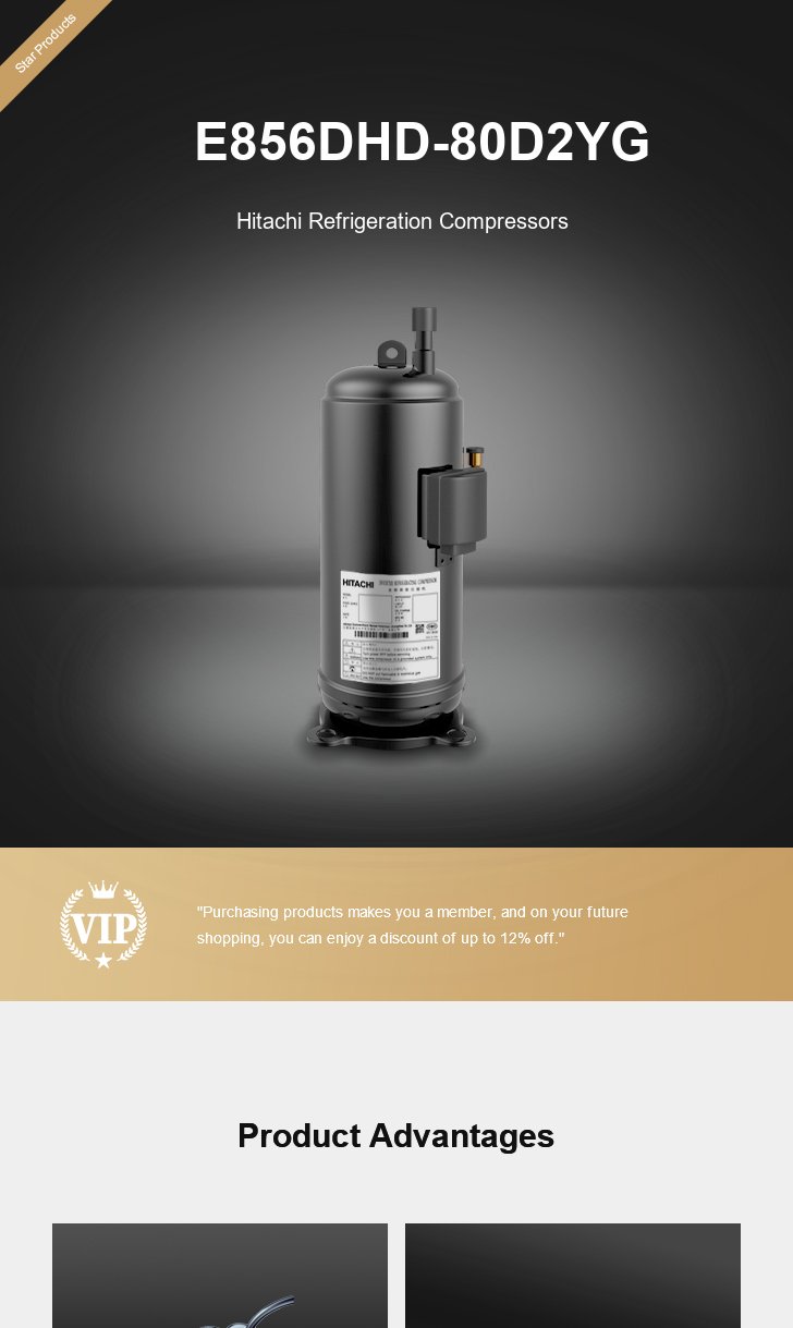 Hitachi Compressor E856DHD-80D2YG, technical parameters pdf, structure diagram