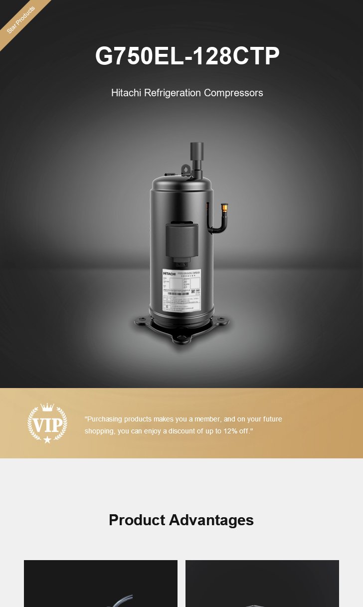 Hitachi Refrigeration Compressors G750EL-128CTP, technical parameters pdf, structure diagram