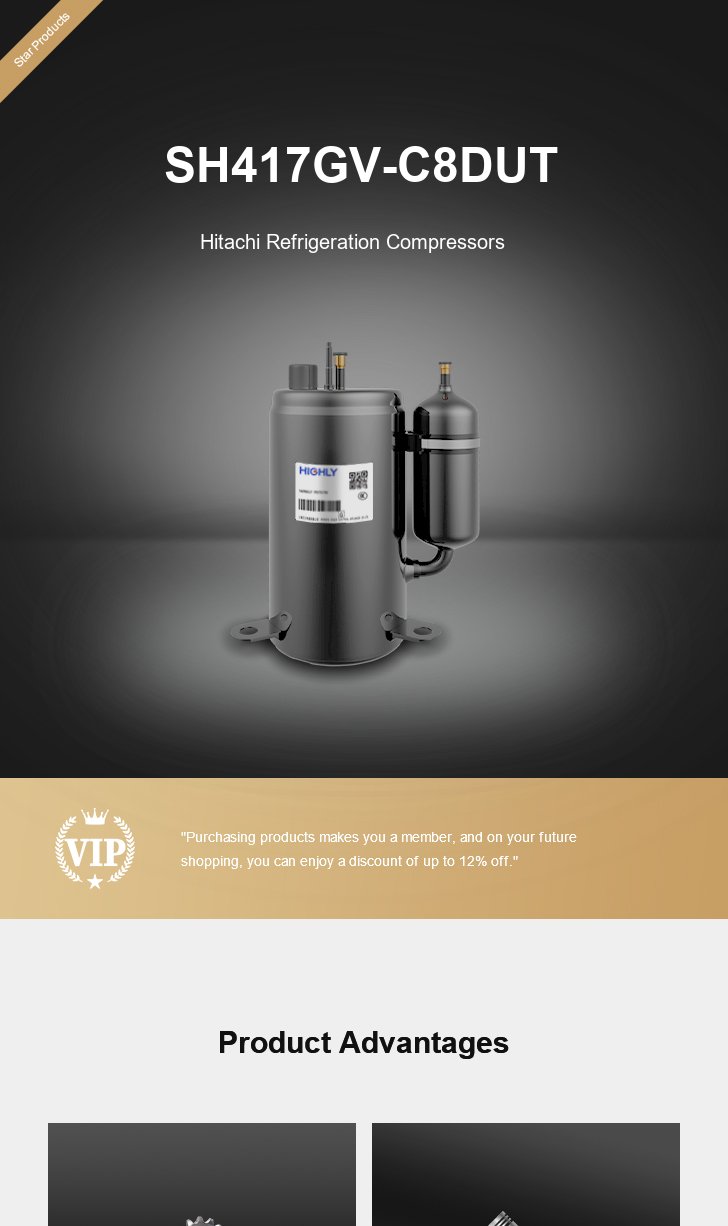Hitachi Compressor SH417GV-C8DUT, technical parameters pdf, structure diagram