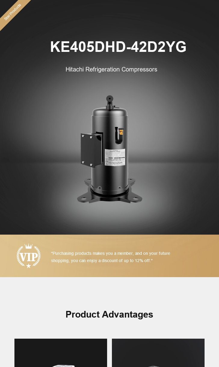 Hitachi Compressor KE405DHD-42D2YG, technical parameters pdf, structure diagram