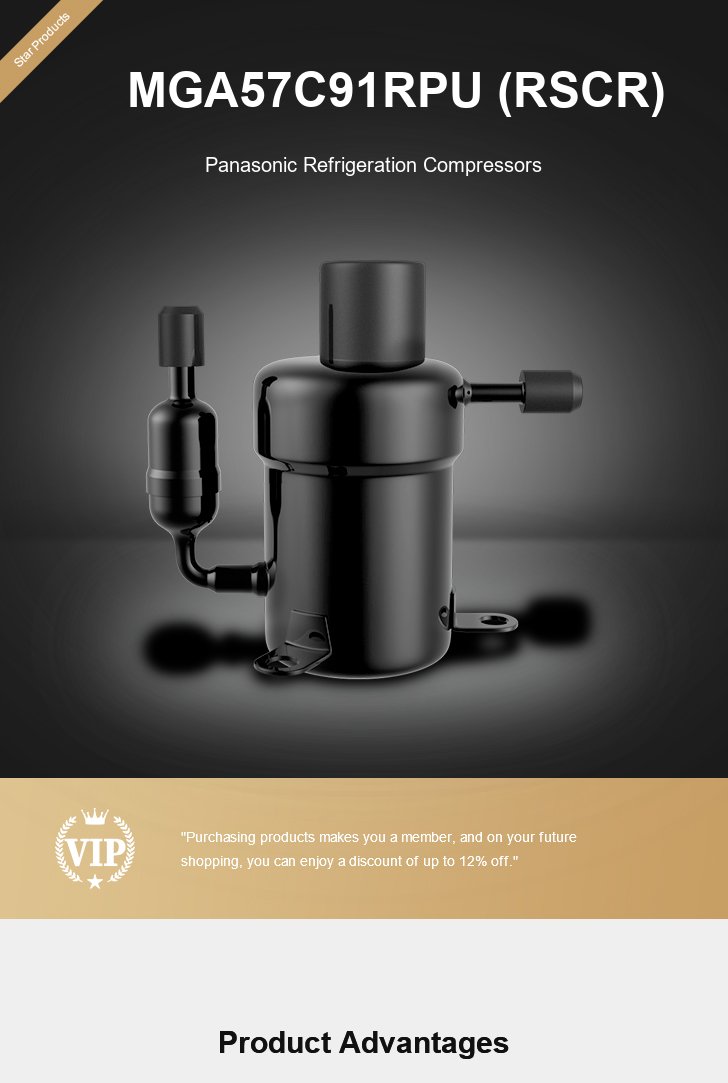Panasonic Compressor MGA57C91RPU (RSCR), technical parameters pdf, structure diagram