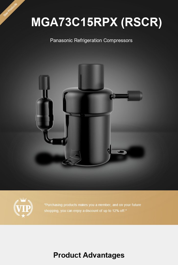 Panasonic Compressor MGA73C15RPX (RSCR), technical parameters pdf, structure diagram