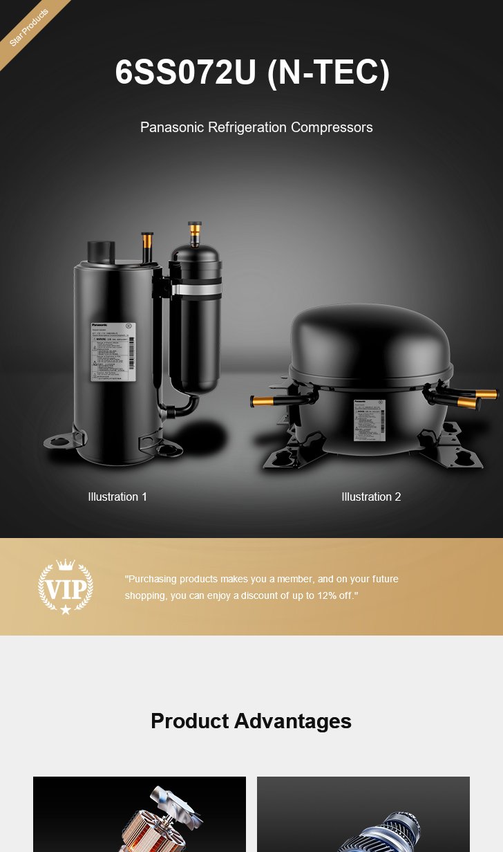 Panasonic Compressor 6SS072U (N-TEC), technical parameters pdf, structure diagram