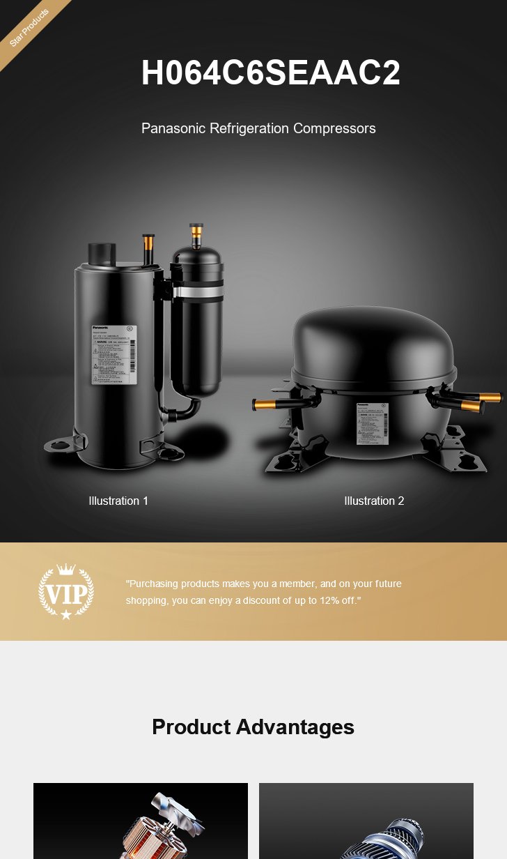 Panasonic Compressor H064C6SEAAC2, technical parameters pdf, structure diagram