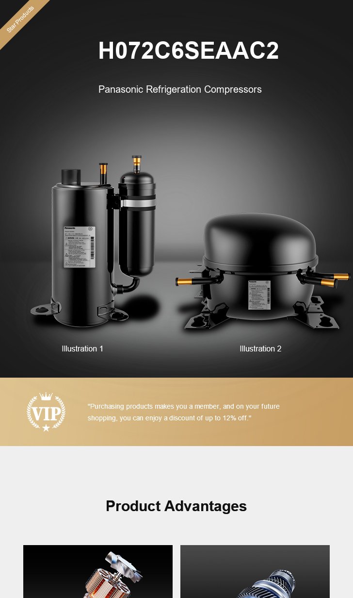 Panasonic Compressor H072C6SEAAC2, technical parameters pdf, structure diagram