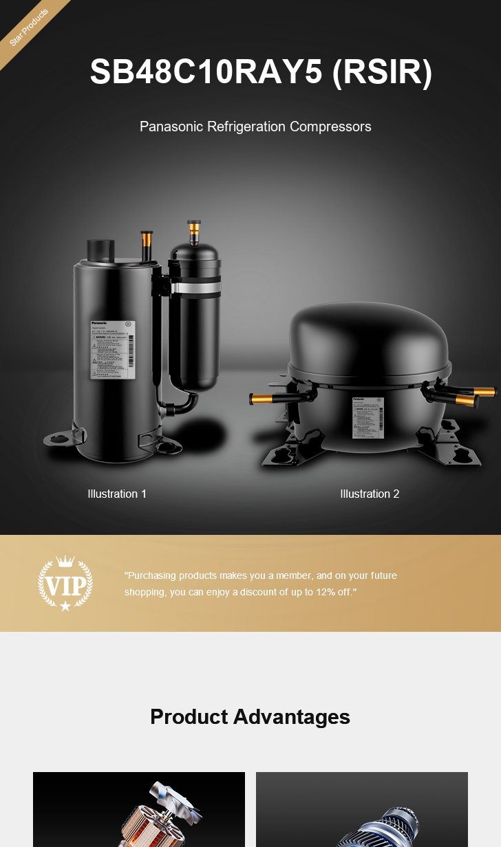 Panasonic Compressor SB48C10RAY5 (RSIR), technical parameters pdf, structure diagram