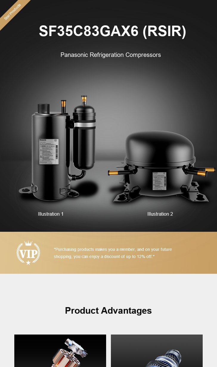 Panasonic Compressor SF35C83GAX6 (RSIR), technical parameters pdf, structure diagram