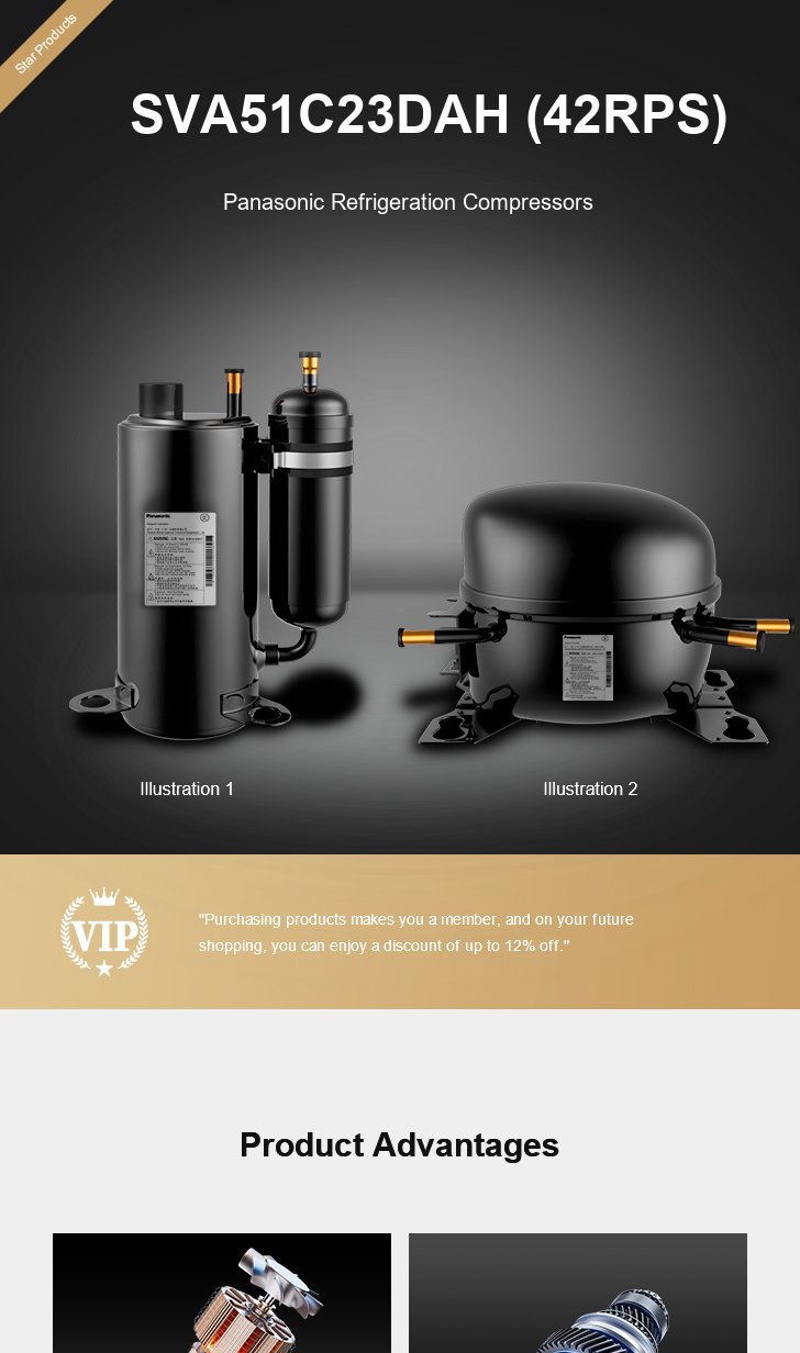 Panasonic Compressor SVA51C23DAH (42RPS), technical parameters pdf, structure diagram