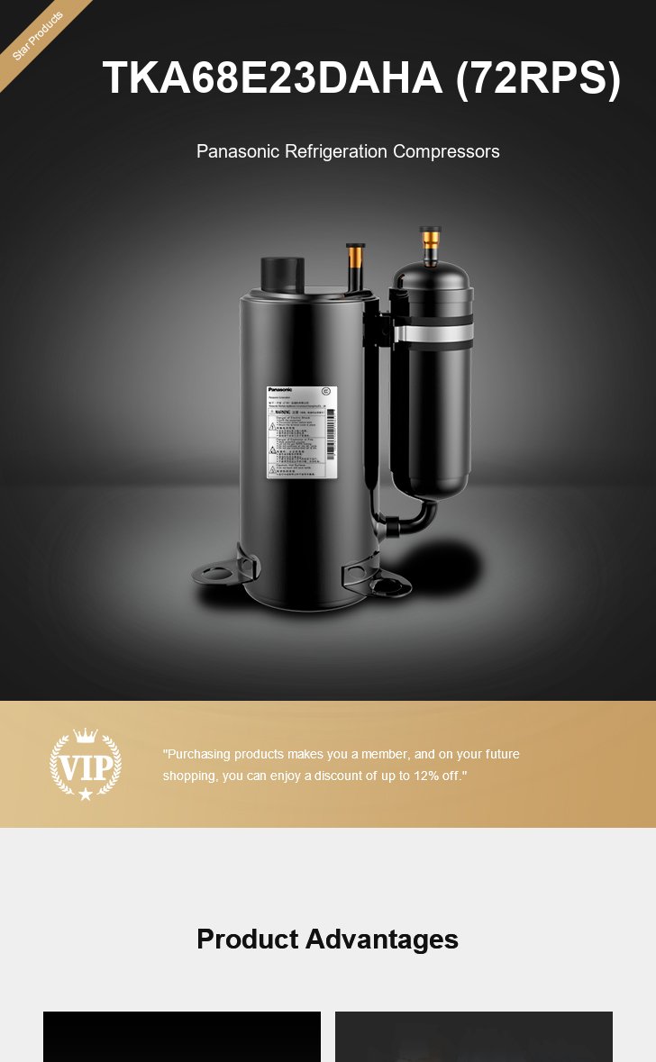 Panasonic Compressor TKA68E23DAHA (72RPS), technical parameters pdf, structure diagram
