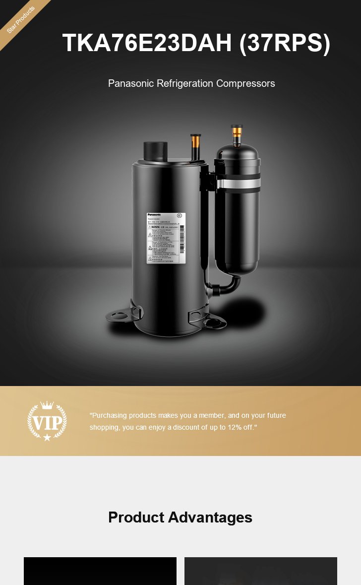 Panasonic Compressor TKA76E23DAH (37RPS), technical parameters pdf, structure diagram