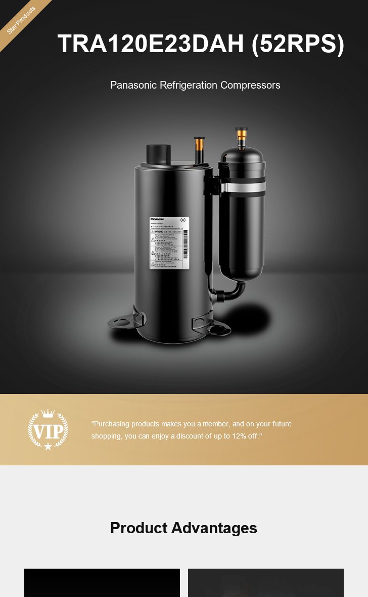 Panasonic Compressor TRA120E23DAH (52RPS), technical parameters pdf, structure diagram