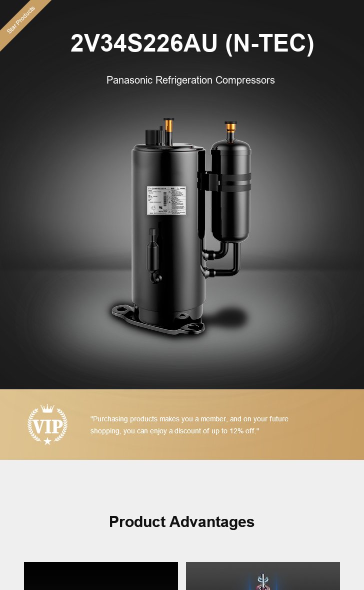 Panasonic Compressor 2V34S226AU (N-TEC), technical parameters pdf, structure diagram