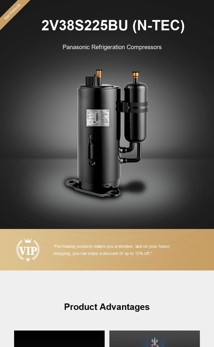 Panasonic Compressor 2V38S225BU (N-TEC), technical parameters pdf, structure diagram