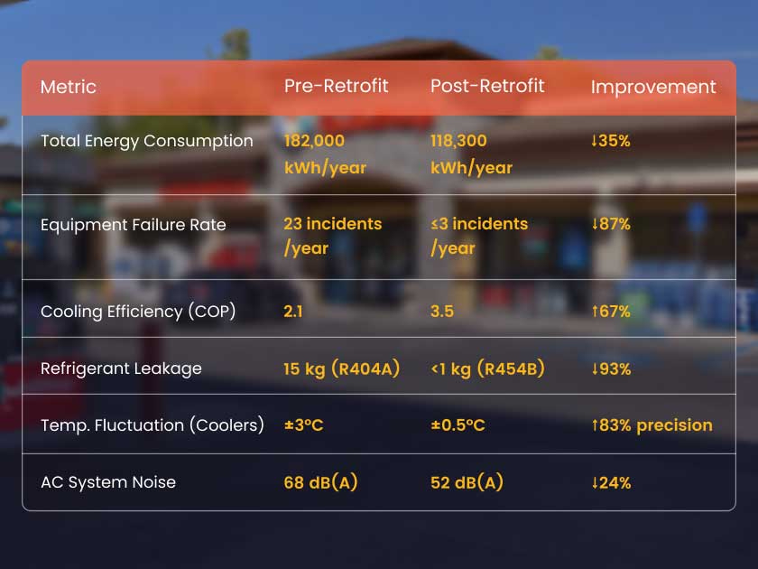 QuikStop convenience store & gas station refrigeration system